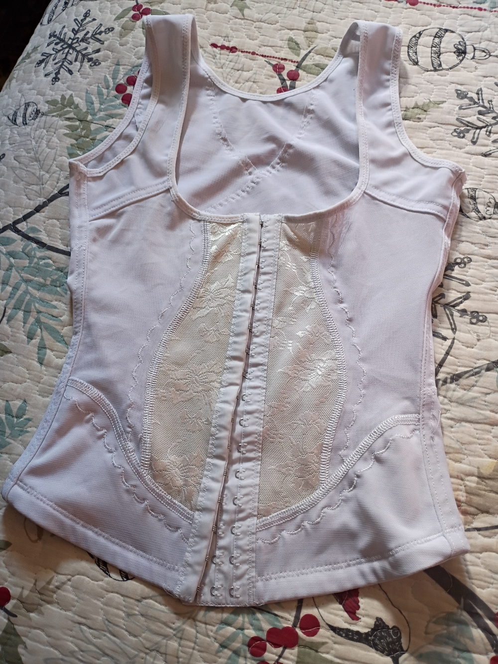 White Women’s Lace Front-Closure Shapewear Top